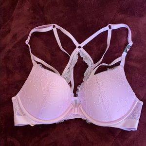Lavender purple front closure push-up bra 32B